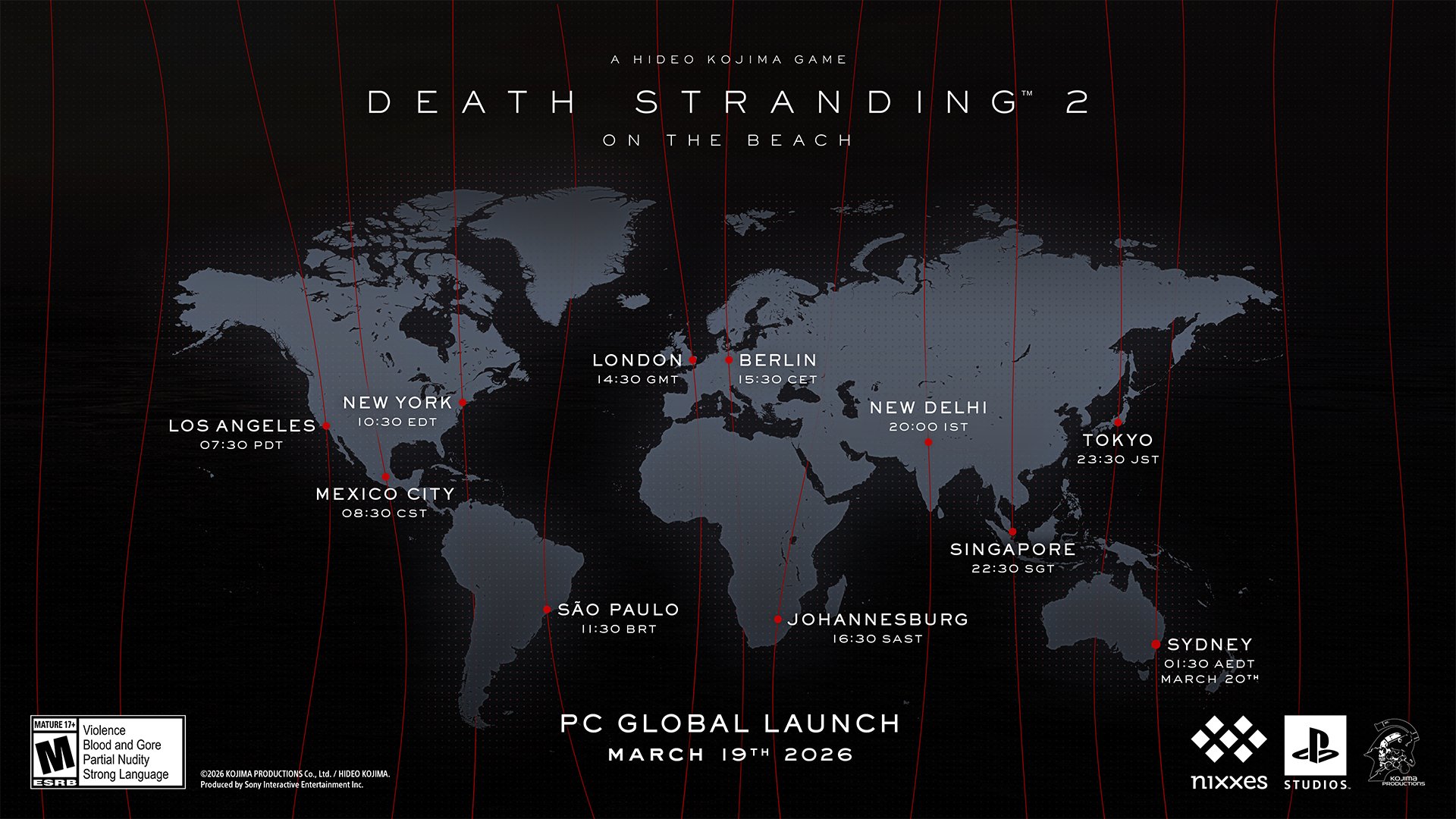 Death Stranding 2 global unlock time map
